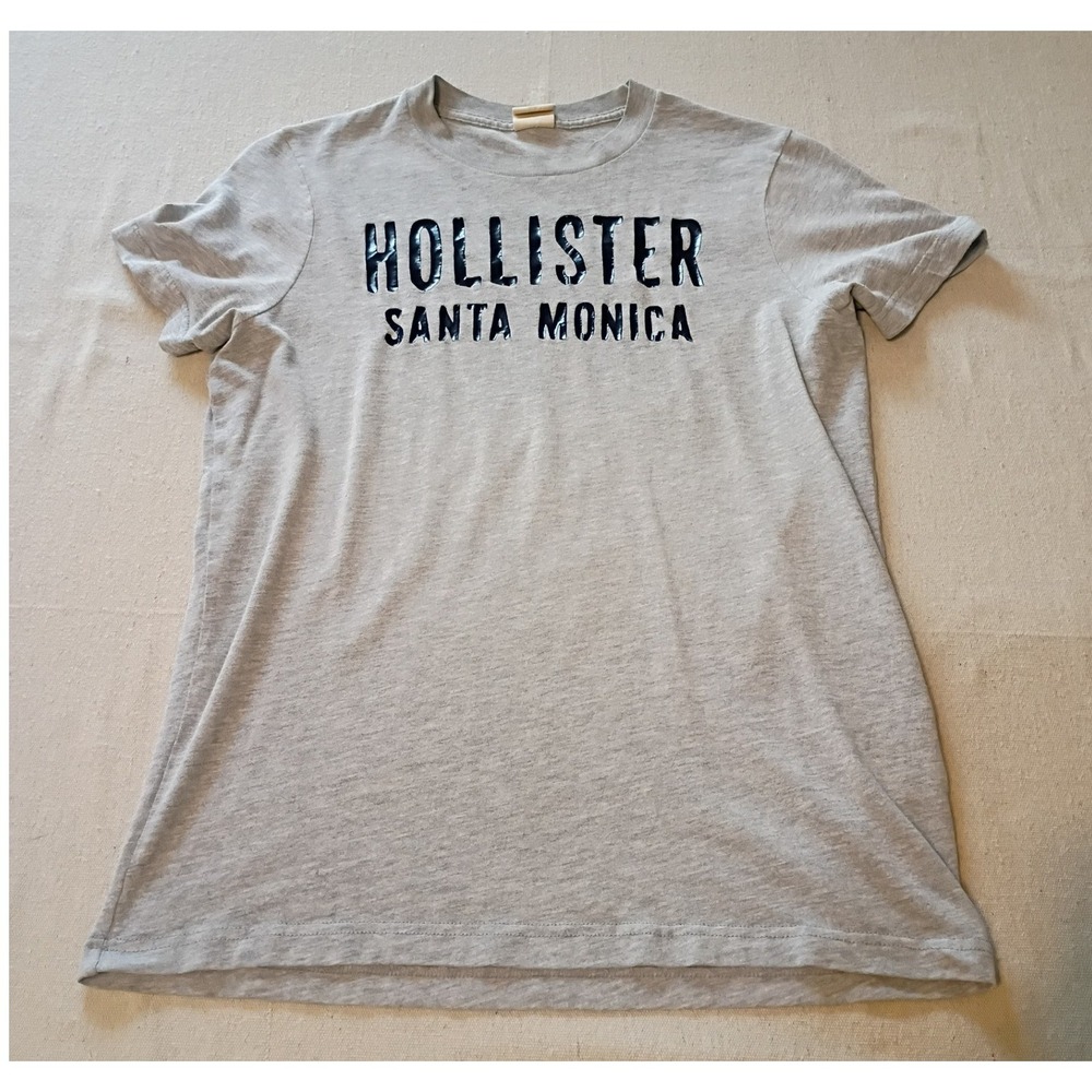 Hollister‎ Santa Monica Mens Small Gray Graphic T-Shirt Short Sleeve Crew Neck